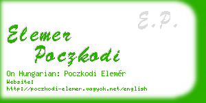 elemer poczkodi business card